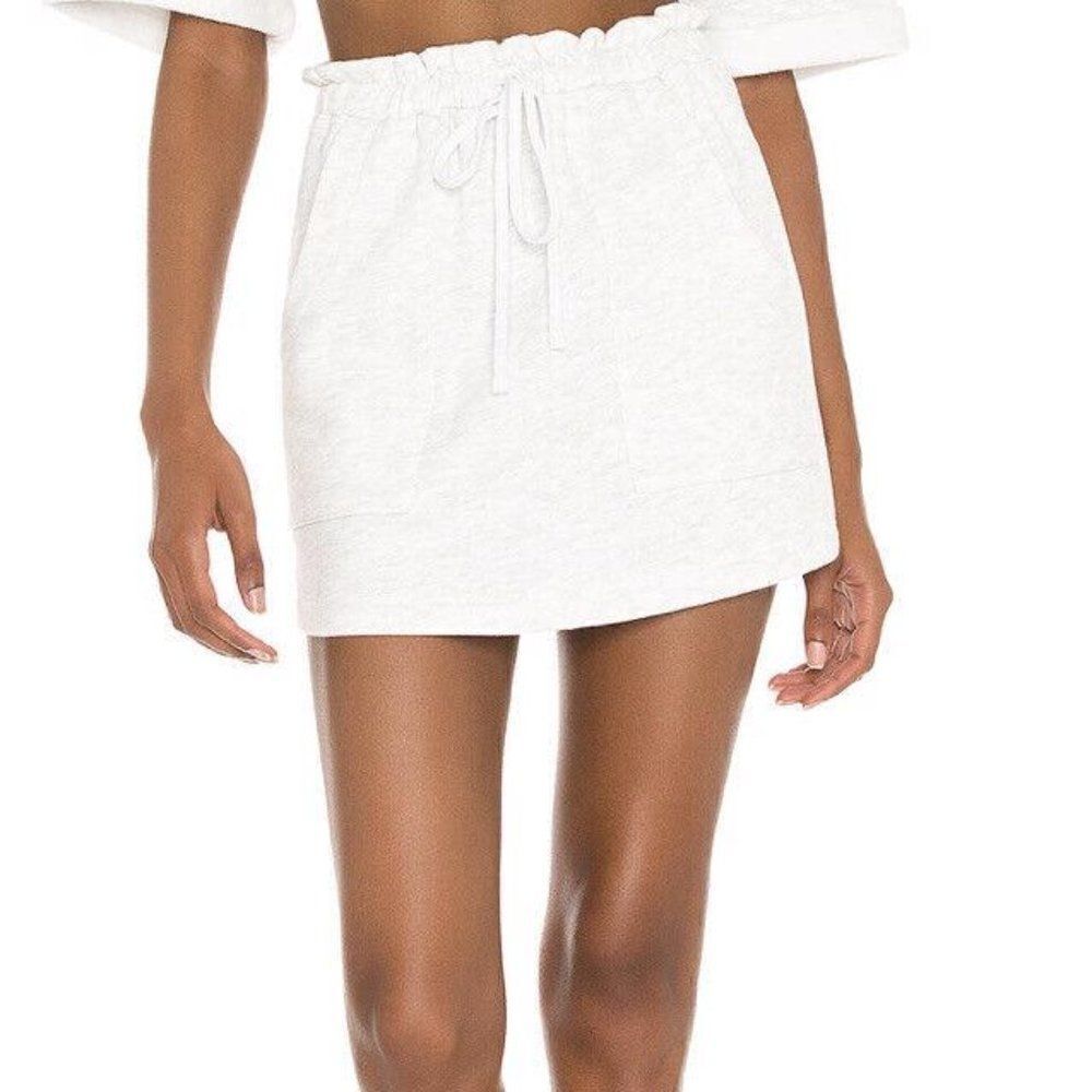 Lovers + Friends Terry Skirt Light Heather Grey NWT Size Small With Defect 10-2